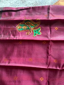 Elegant Saree with aari work blouse piece