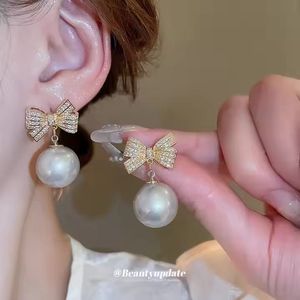 Korean Bow Pearl Earrings🎀