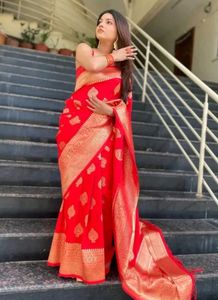 Elegant Maroon Banarasi Saree