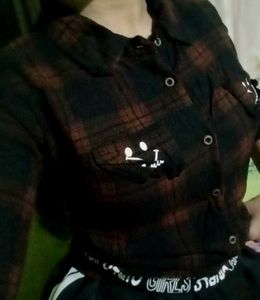 Plaid Shirt with Smileys