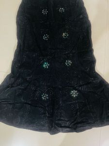 Y2k Black Embellished long skirt