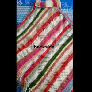 Striped Knit multicolored Poncho