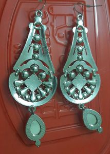 Clearance .Teardrop Earrings Silver Color