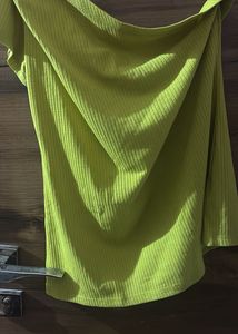 One Shoulder Lime Top