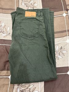 Wide Leg Olive Jeans