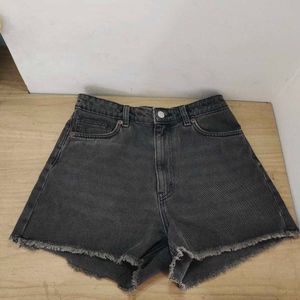 Distressed Black Denim Shorts