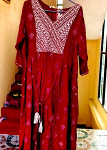 2 blackand  Maroon Embroidered Kurta