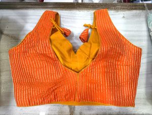 Orange Striped Blouse