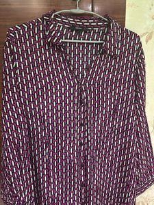 Patterned Shirt Dress