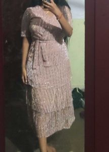 Pink Sequin Mini Dress