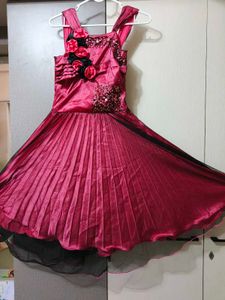 Kids Pink Gown With Net
