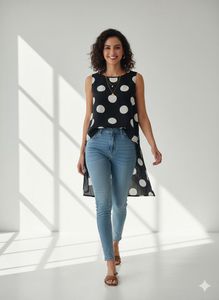 Polka Dot Sleeveless Top