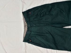 Green Pleated Pants