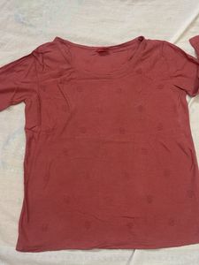 Dusty Rose Top with Bell Sleeves