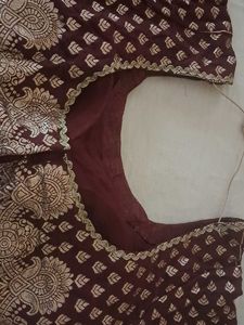 Elegant wine &amp; Gold Saree stitching blouse 34 ch