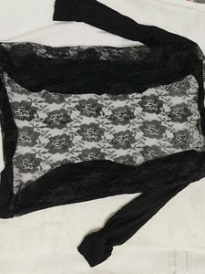 Elegant Black Floral Lace Top