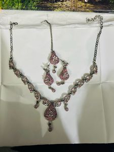 Pink&silver Stone Necklace ❤️