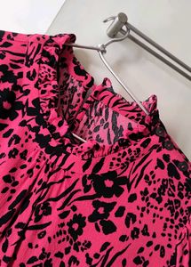 Pink &amp; Black Print Blouse
