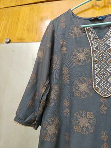 Gray Printed Kurti