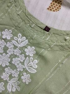 Green Embroidered Kurta