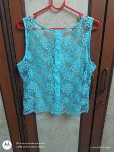 Net Light Blue Top