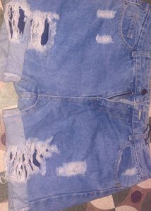 Denim Studded Shorts