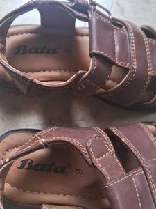 Bata Brown Leather Sandals