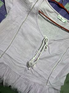 Lavender Cotton Linen Top