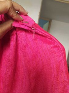 Pink &amp; Navy Embroidered Lehenga Set