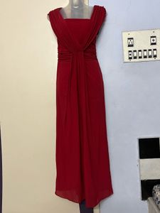 Elegant padded Red Maxi Dress