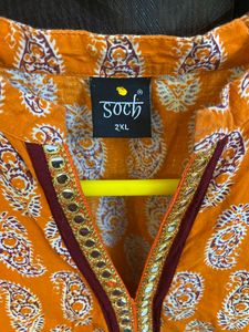 straight printed kurta