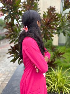 Pink Elephant Print Kurta Set