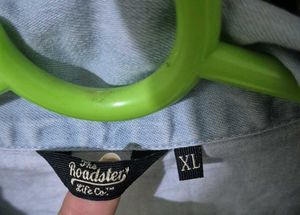 Light Blue Cropped Denim Shirt