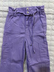 Lavender Colour Cargo Pants