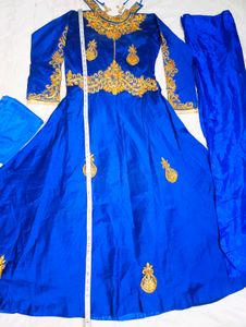 Royal Blue Embroidered Kurta Set