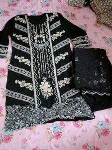 Kurta Pent Dupatta Black Pakistani 🥰