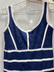 Navy &amp; White Striped Dress