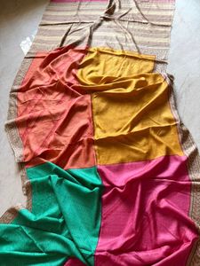 100% Pure Mulberry Silk Colour Block Saree