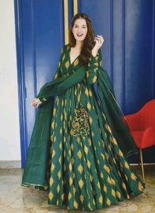 Green Anarkali set🌻