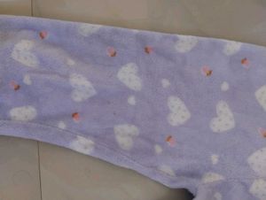 Lavender Heart Shaped Furry Velvet Pyjama