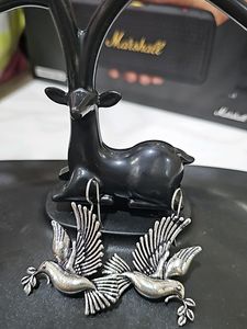 Oxidised Bird Earrings