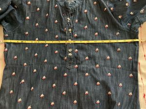 High Low Denim Kurta