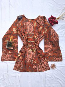 Paisley print Corset back kurti🫶🏻