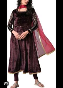 Elegant Velvet Anarkali Kurta Set