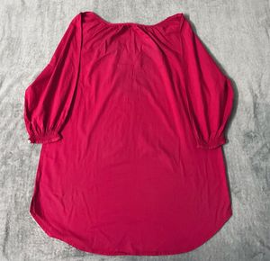 MAX - Red Embroidered Tunic Top
