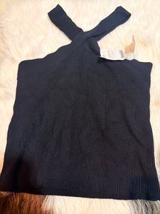 Black Crisscross Tank Top