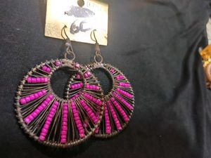 Pink Beaded Earrings