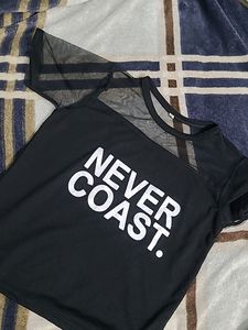 Crop Top With Net Neckline