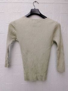 New with tag Pinterest Green Ribbed Knit Cardigan
