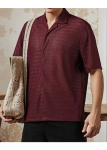 Burgundy Patterned Shirt